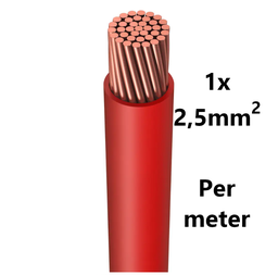 [PELECABW02FR] FIL DE CABLAGE souple, étamé, 2,5mm², rouge, le mètre