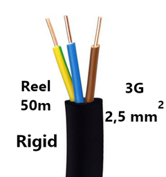 [PELECABL3G2RF] CABLE rigide, 3G2,5mm², bobine 50m