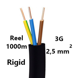 [PELECABL3G2RT] CABLE rigide, 3G2,5mm², bobine 1000m
