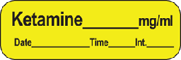 [SDDCLABLKETA1] ETIQUETTE pour Ketamine, rouleau