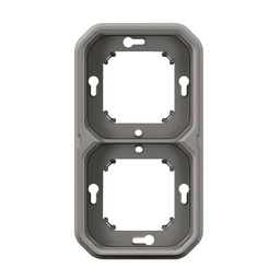 [PELETERMQF205] SUPPORT PLAQUE x2 (Plexo) encastré, IP55, gris