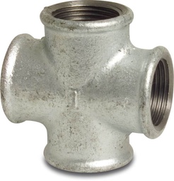 [CWATCGXCTDTIF] 4-WAY CROSS COUPLING threaded, galvanised, ¾", FxFxFxF