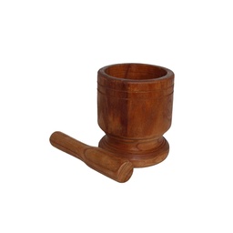 [PCOOUTENMW5] MORTAR AND PESTLE, wood, Ø150mm, 500ml