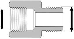 [CWATCADAG2H38] ADAPTOR, DN65 2''1/2 GAS F / DN80 3" NPT M, inox