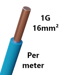 [PELECABW16RL] WIRE rigid, copper, 16mm², blue, per metre