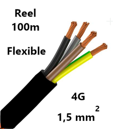 [PELECABL4G1F1] CABLE flexible, 4G1.5mm², reel of 100m