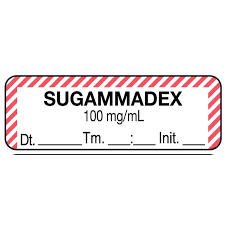 [SDDCLABLSUGA1] ETIQUETTE pour Sugammadex, rouleau